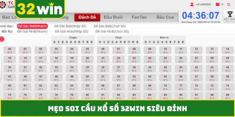 Mẹo soi cầu xổ số 32WIN siêu đỉnh